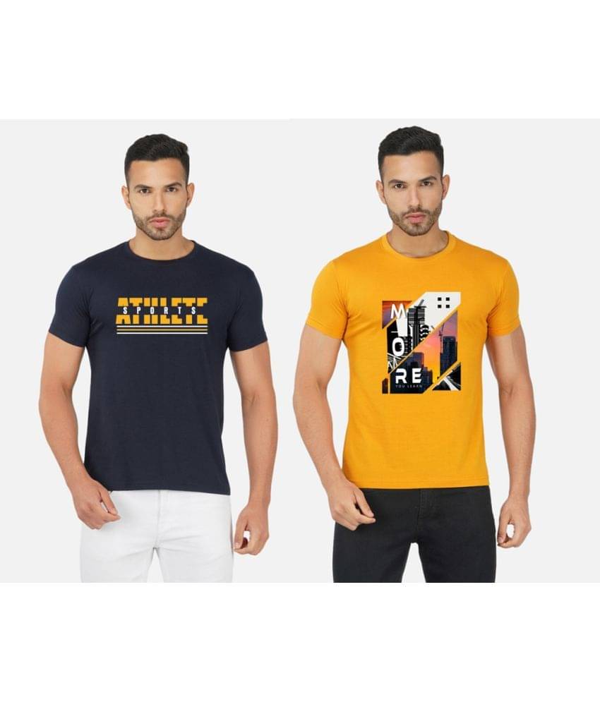 CHOZI Pack of 2 Cotton Blend Regular Fit Men's T-Shirt ( Multicolor ) CHOZI Pack of 2 Cotton Blend Regular Fit Men's T-Shirt ( Multicolor )