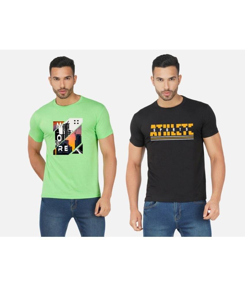 CHOZI Pack of 2 Cotton Blend Regular Fit Men's T-Shirt ( Multicolor ) CHOZI Pack of 2 Cotton Blend Regular Fit Men's T-Shirt ( Multicolor )