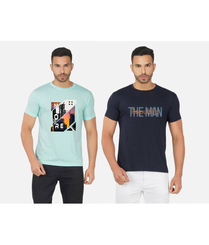 CHOZI Pack of 2 Cotton Blend Regular Fit Men's T-Shirt ( Multicolor ) CHOZI Pack of 2 Cotton Blend Regular Fit Men's T-Shirt ( Multicolor )