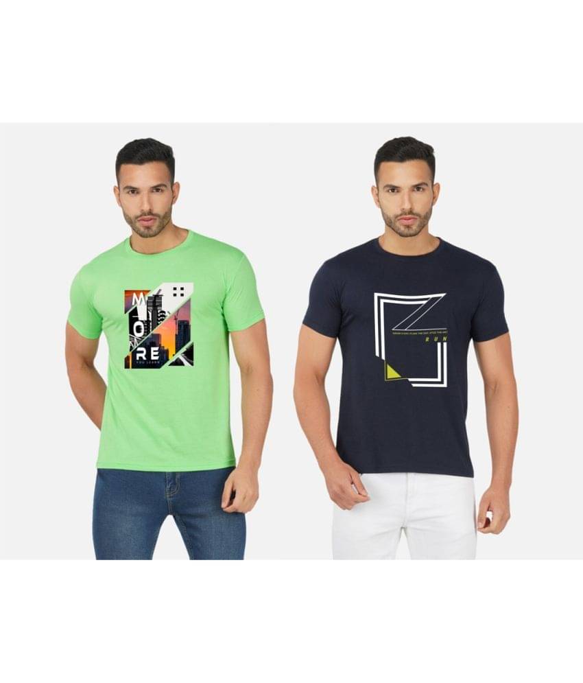 CHOZI Pack of 2 Cotton Blend Regular Fit Men's T-Shirt ( Multicolor ) CHOZI Pack of 2 Cotton Blend Regular Fit Men's T-Shirt ( Multicolor )