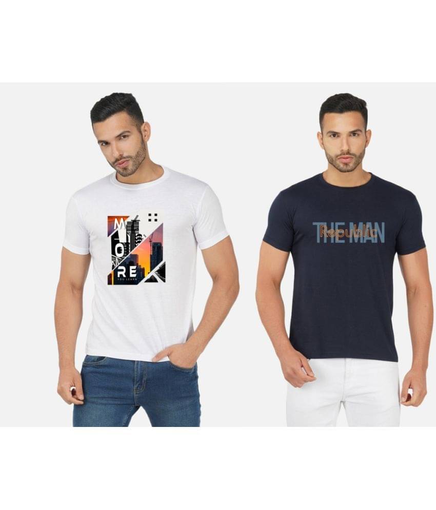 CHOZI Pack of 2 Cotton Blend Regular Fit Men's T-Shirt ( Multicolor ) CHOZI Pack of 2 Cotton Blend Regular Fit Men's T-Shirt ( Multicolor )