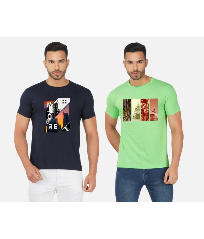 CHOZI Pack of 2 Cotton Blend Regular Fit Men's T-Shirt ( Multicolor ) CHOZI Pack of 2 Cotton Blend Regular Fit Men's T-Shirt ( Multicolor )