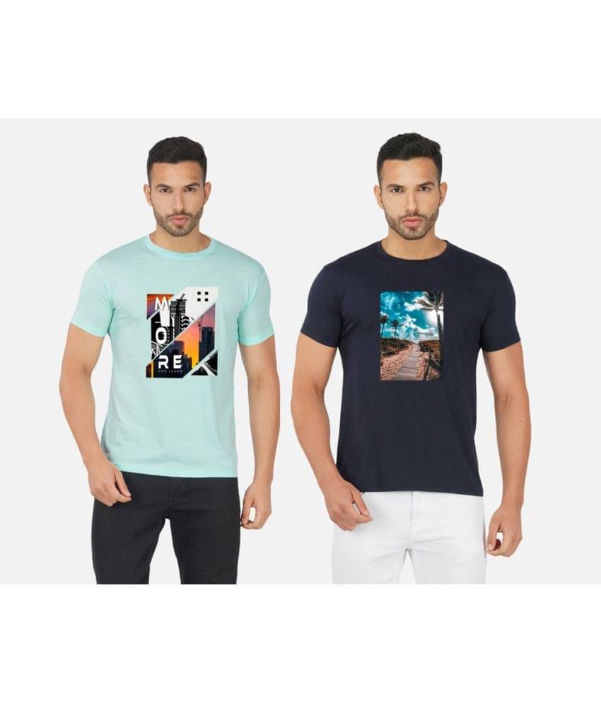CHOZI Pack of 2 Cotton Blend Regular Fit Men's T-Shirt ( Multicolor ) CHOZI Pack of 2 Cotton Blend Regular Fit Men's T-Shirt ( Multicolor )