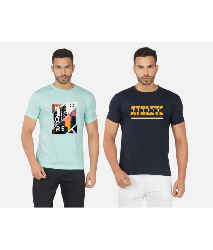 CHOZI Pack of 2 Cotton Blend Regular Fit Men's T-Shirt ( Multicolor ) CHOZI Pack of 2 Cotton Blend Regular Fit Men's T-Shirt ( Multicolor )