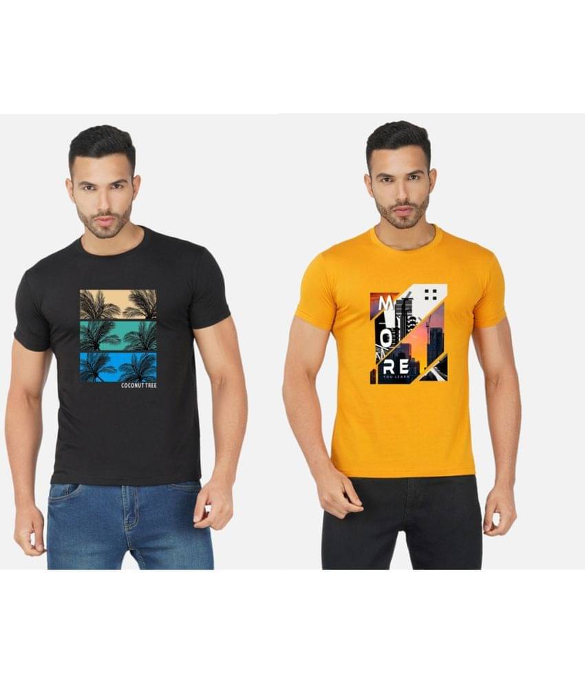 CHOZI Pack of 2 Cotton Blend Regular Fit Men's T-Shirt ( Multicolor ) CHOZI Pack of 2 Cotton Blend Regular Fit Men's T-Shirt ( Multicolor )