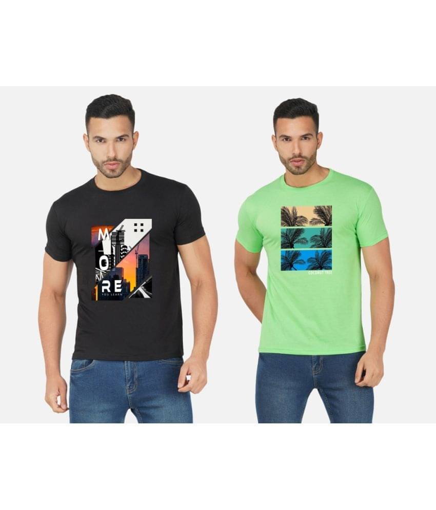 CHOZI Pack of 2 Cotton Blend Regular Fit Men's T-Shirt ( Multicolor ) CHOZI Pack of 2 Cotton Blend Regular Fit Men's T-Shirt ( Multicolor )