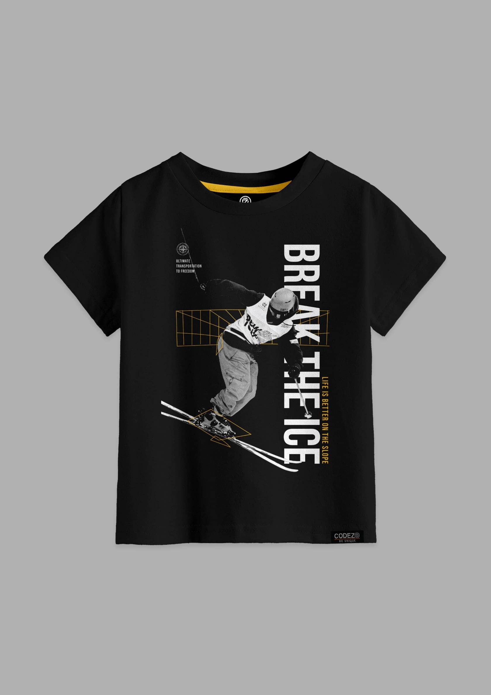     			CODEZ Pack of 1 Boys Cotton Blend T-Shirt ( Black )