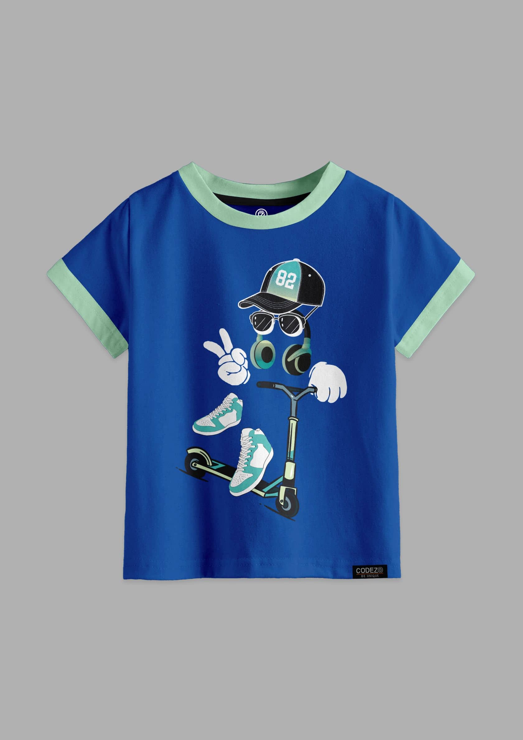 CODEZ Pack of 1 Boys Cotton Blend T-Shirt ( Blue )