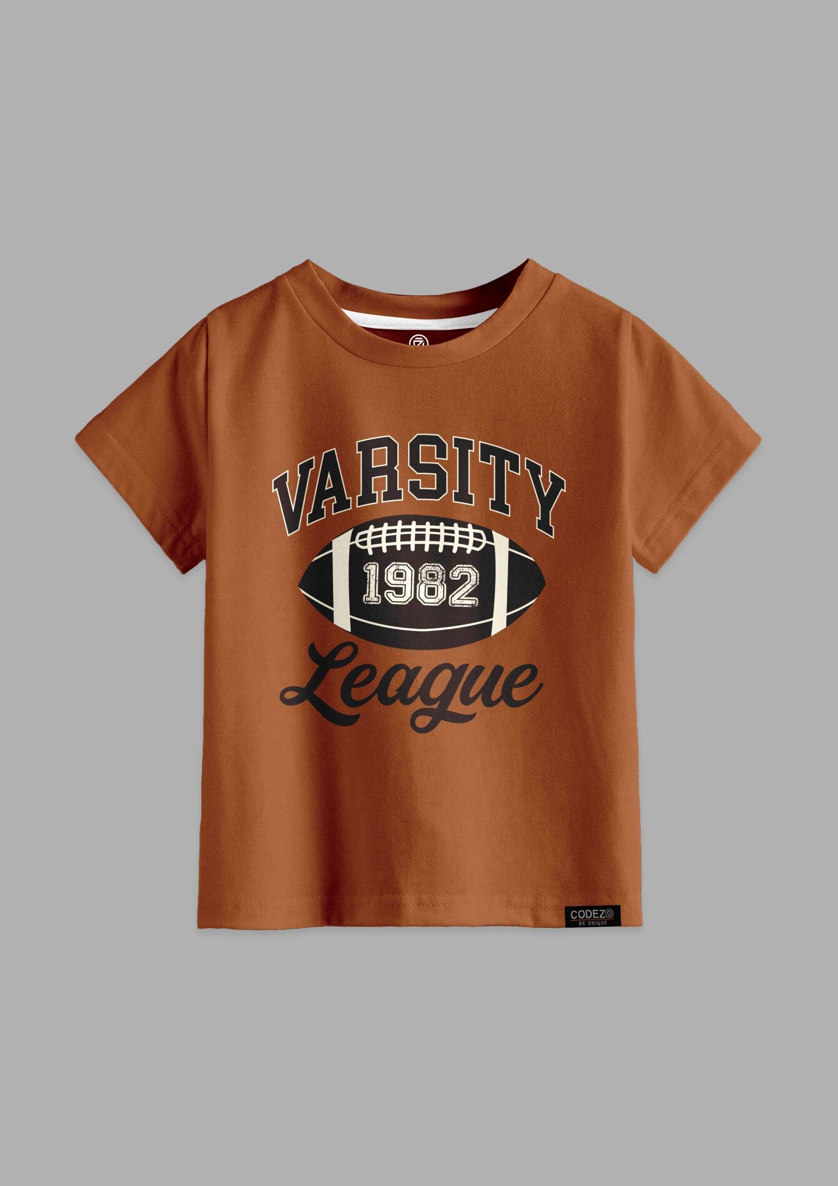     			CODEZ Pack of 1 Boys Cotton Blend T-Shirt ( Rust )