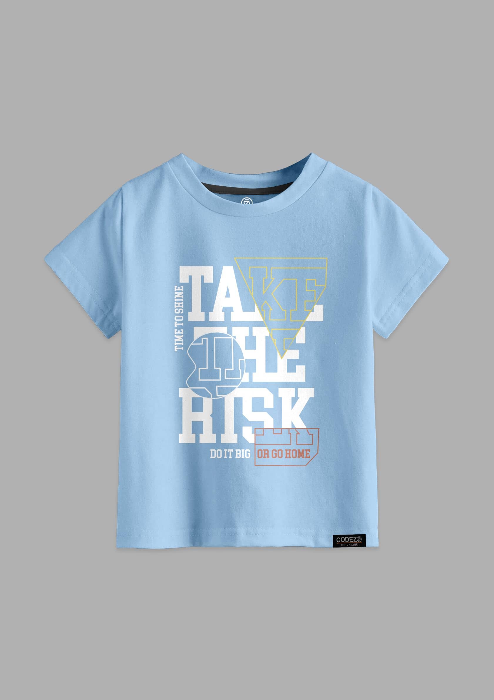 CODEZ Pack of 1 Boys Cotton Blend T-Shirt ( Sky Blue )