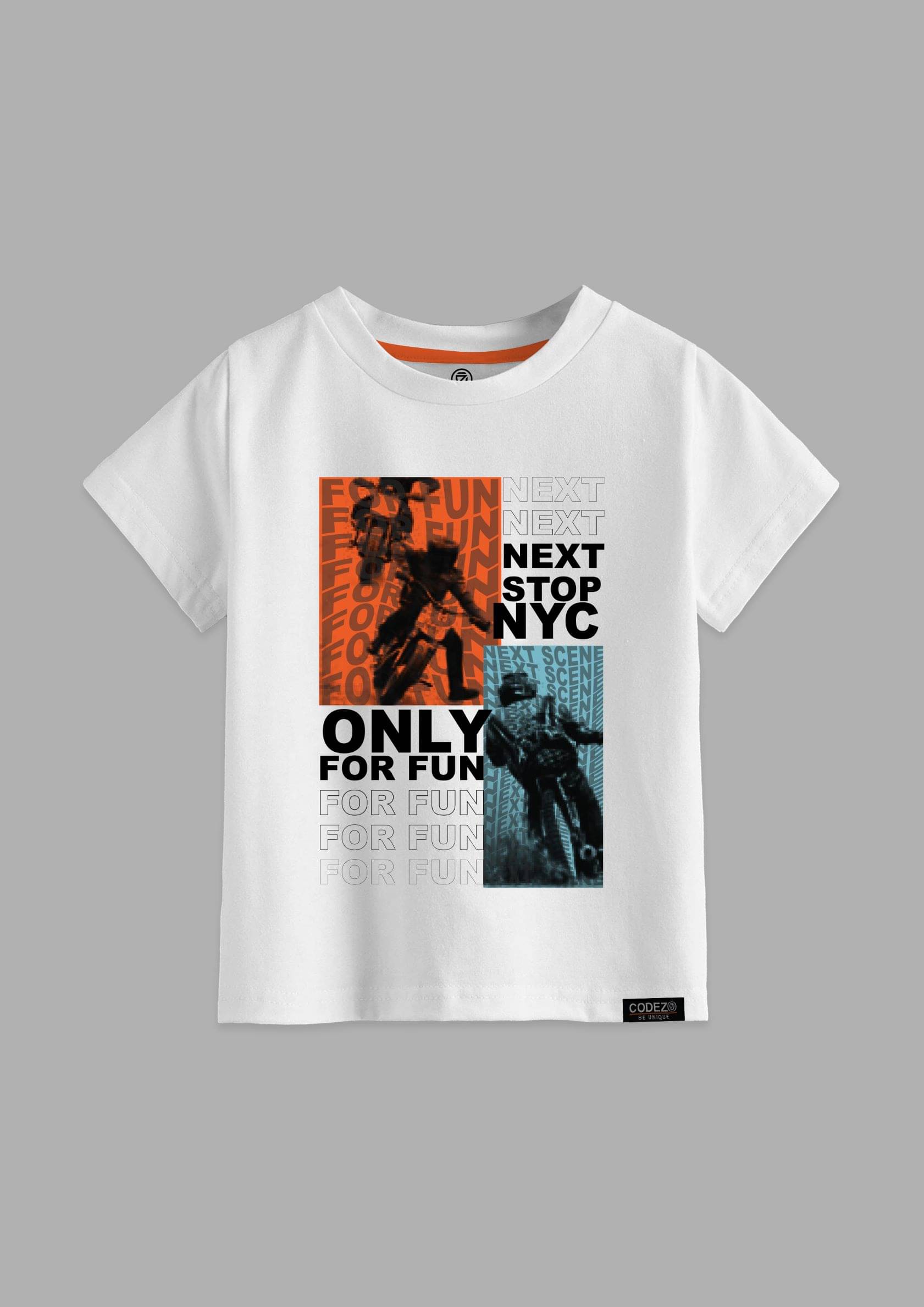     			CODEZ Pack of 1 Boys Cotton Blend T-Shirt ( White )