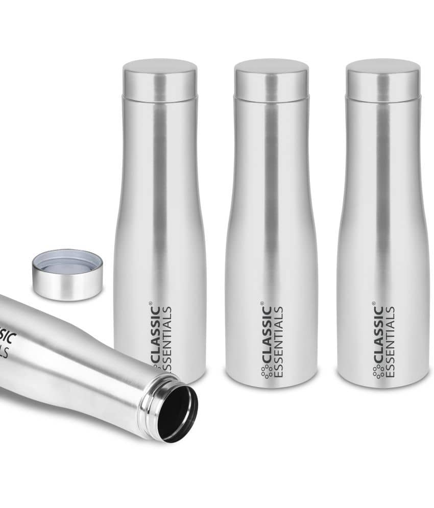 Classic Essentials Inox Carbo Water Bottle Silver Water Bottle 900 mL ( Set of 4 )