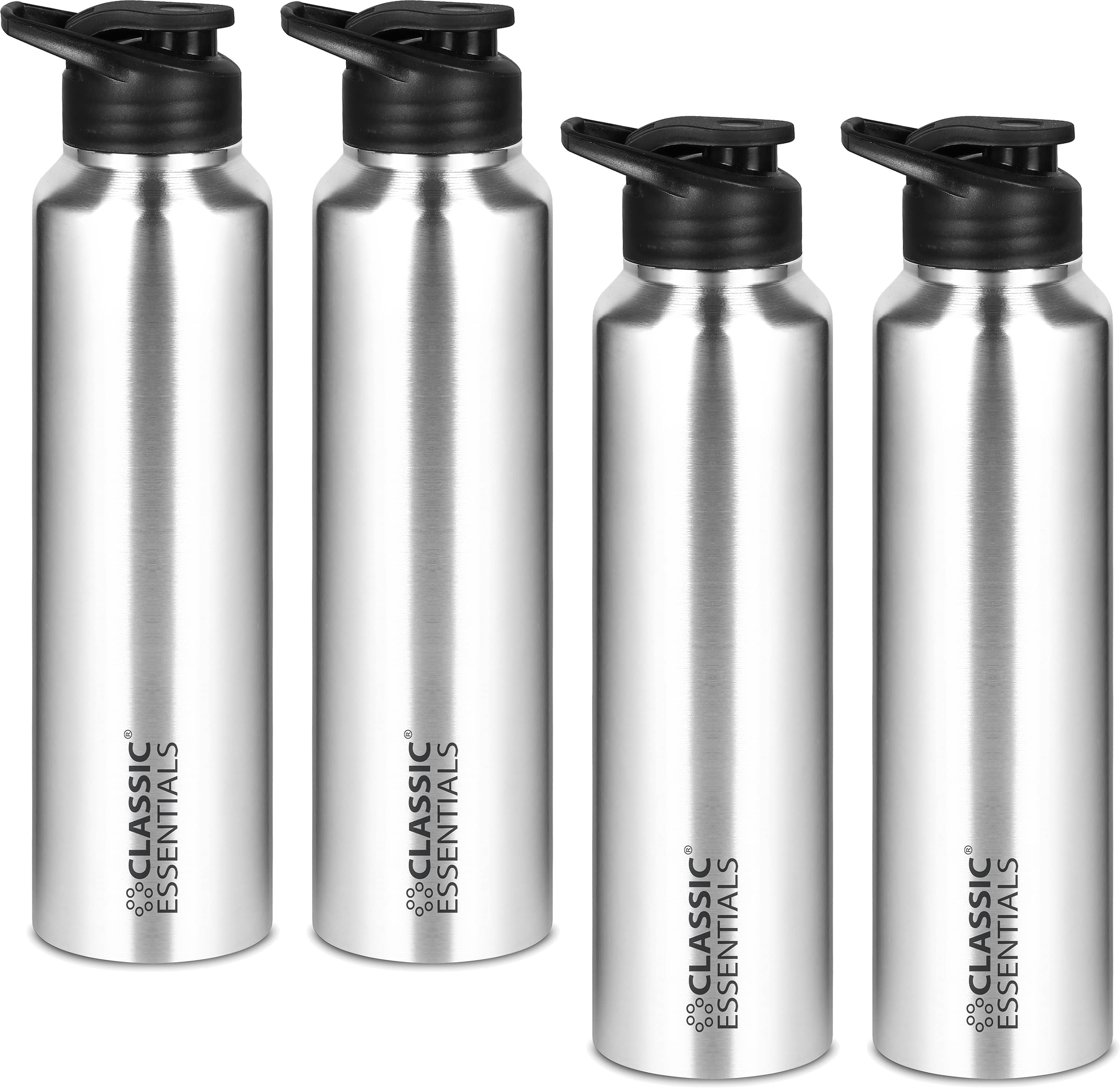 Classic Essentials Inox Spring + Sipper Water Bottle Silver Water Bottle 900 mL ( Set of 2 )