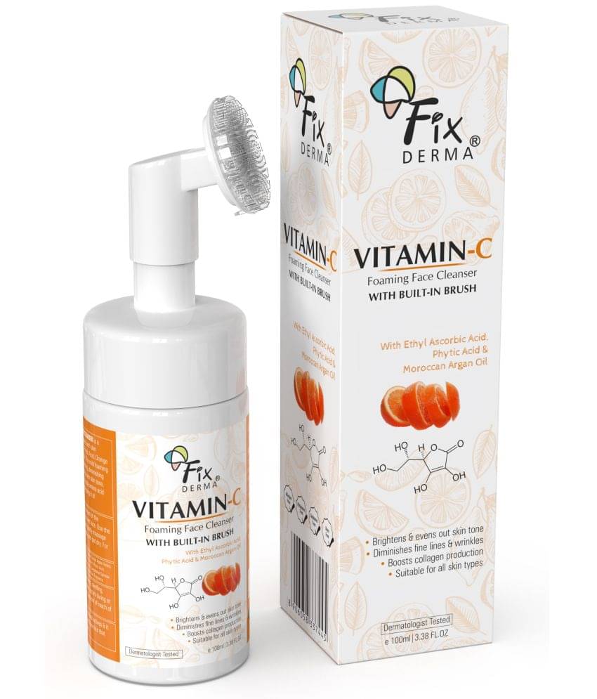 Fixderma 2% Vitamin C for Fine Lines & Wrinkles, Foaming With Brush Face Wash 100 ml, (Pack of 1)     			Fixderma 2% Vitamin C for Fine Lines & Wrinkles, Foaming With Brush Face Wash 100 ml, (Pack of 1)