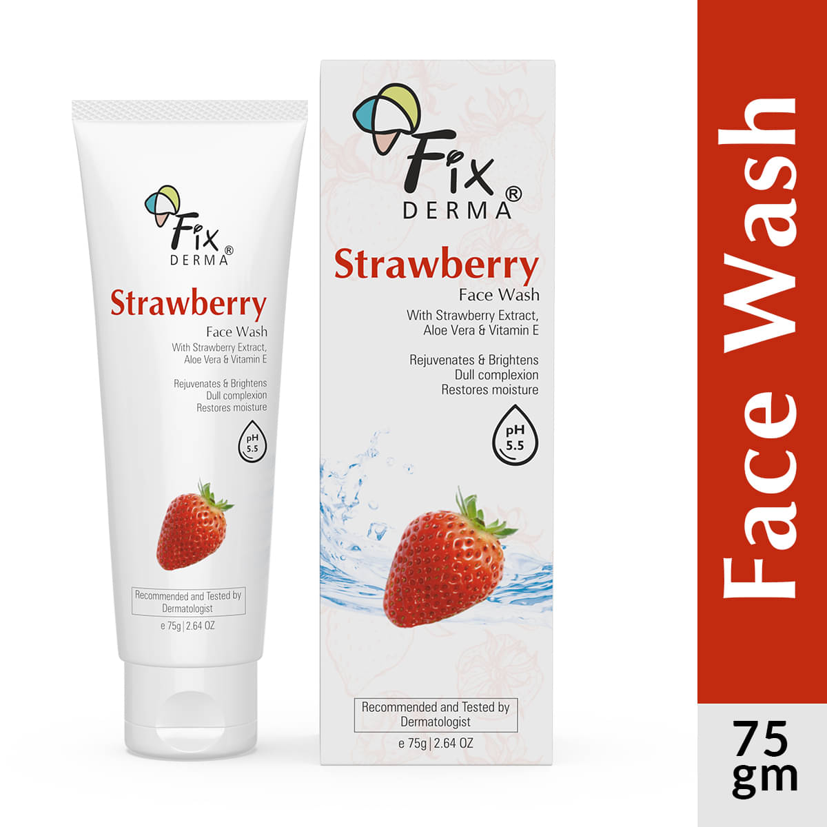 Fixderma Vitamin C Strawberry with Vitamin E For Youthful & Glowing Skin Face Wash, 75g, (Pack of 1) Fixderma Vitamin C Strawberry with Vitamin E For Youthful & Glowing Skin Face Wash, 75g, (Pack of 1)