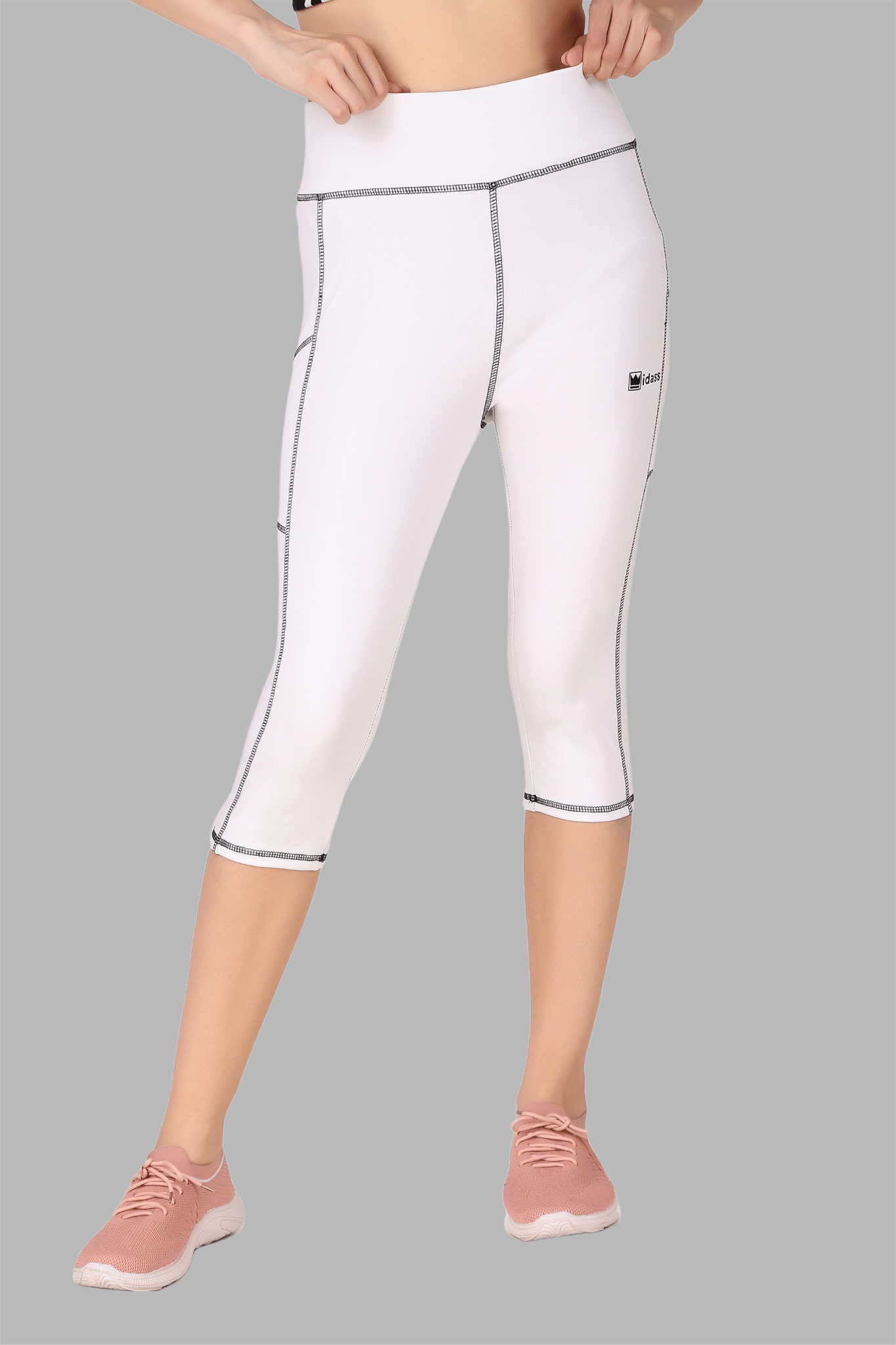     			IDASS Polyester Capris - White