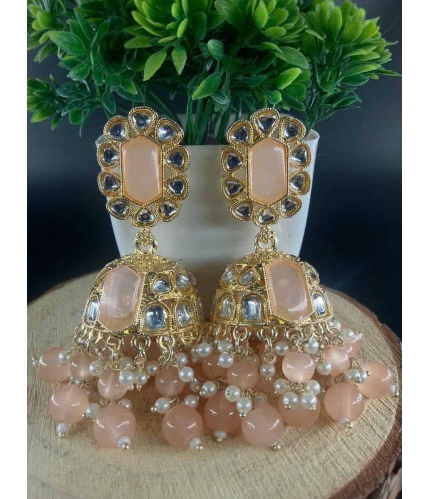 Jiyanshi fashion Peach Jhumki Earrings ( Pack of 1 ) - Earrings | Buy online on ZillyBuy
