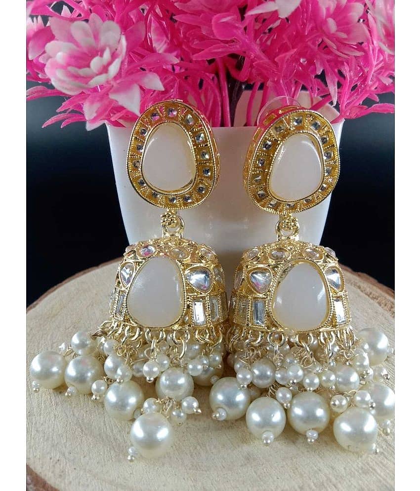 Jiyanshi fashion White Jhumki Earrings ( Pack of 1 ) - Earrings | Buy online on ZillyBuy