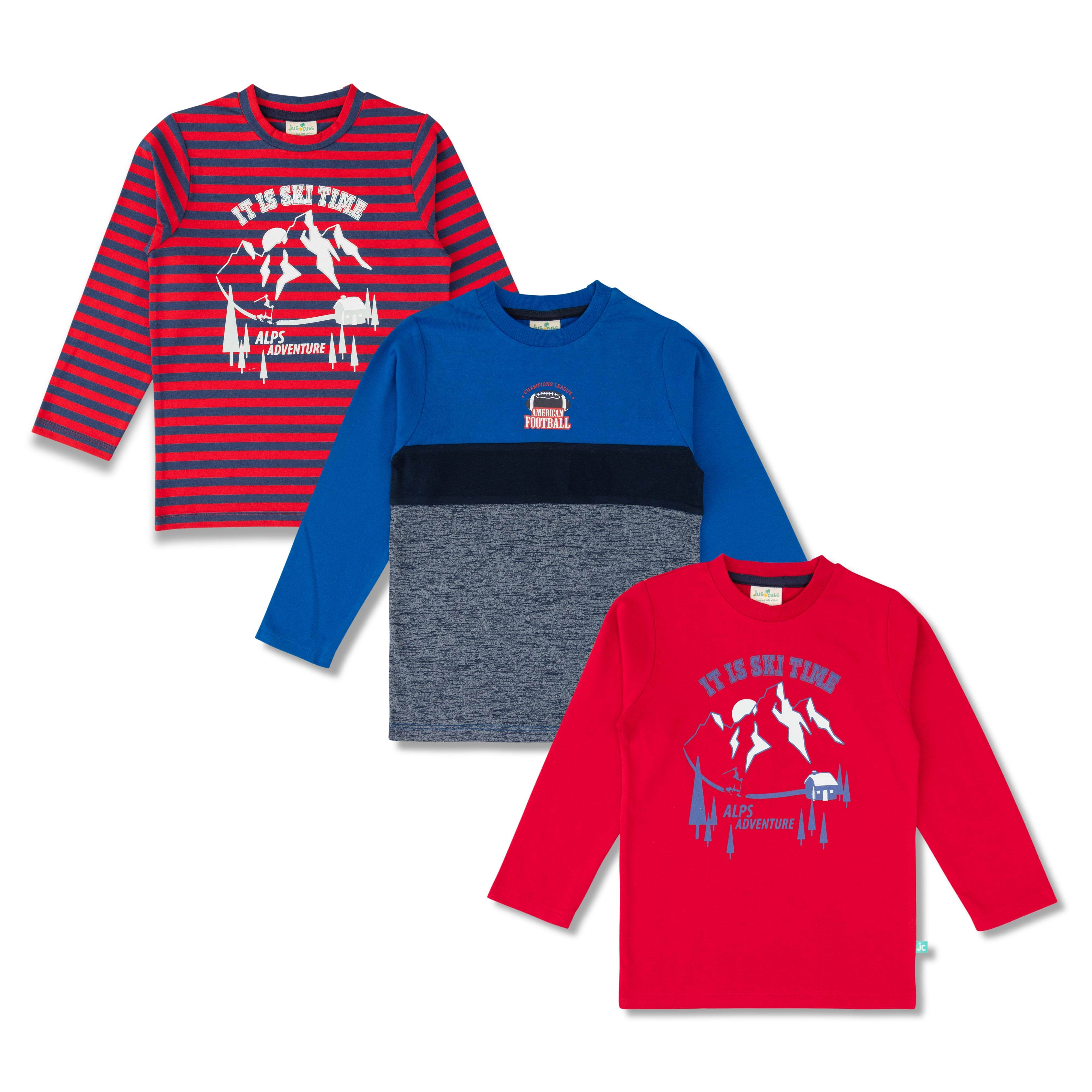     			Juscubs Pack of 3 Boys Cotton T-Shirt ( Multicolor )