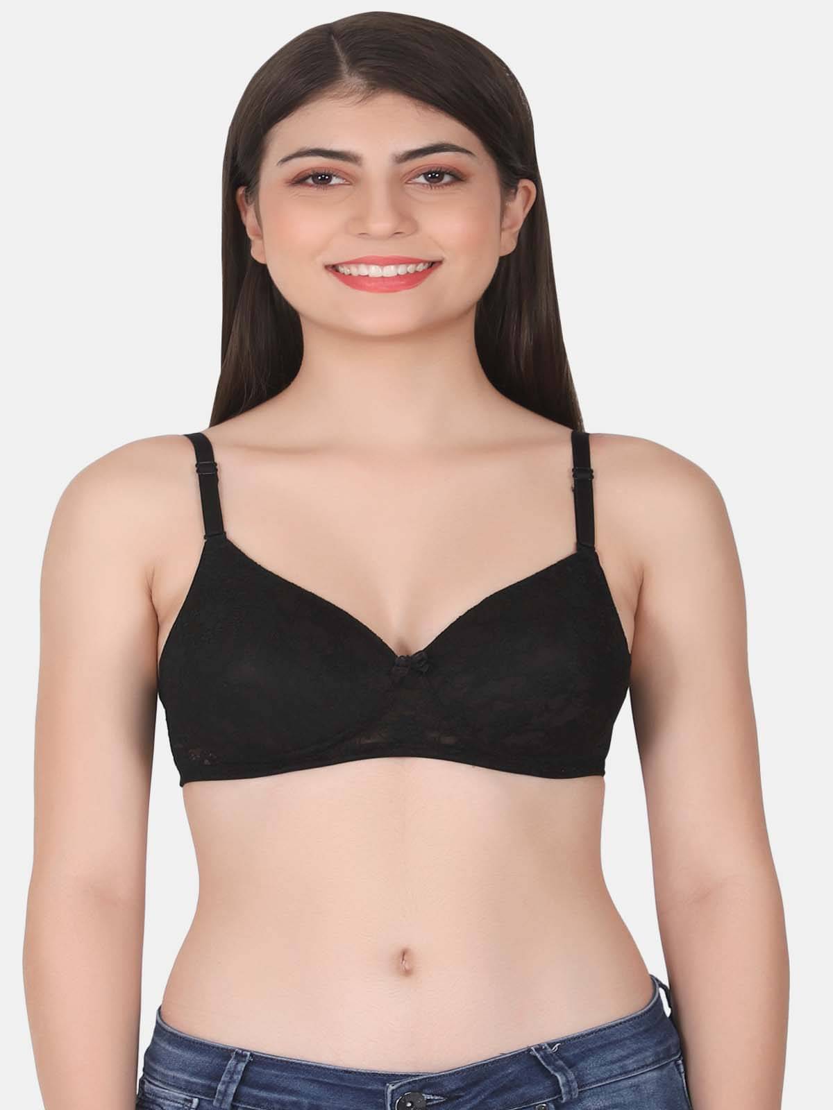 LACYLUXE Net Lightly Padded Women's T-Shirt Bra ( Black )     			LACYLUXE Net Lightly Padded Women's T-Shirt Bra ( Black )