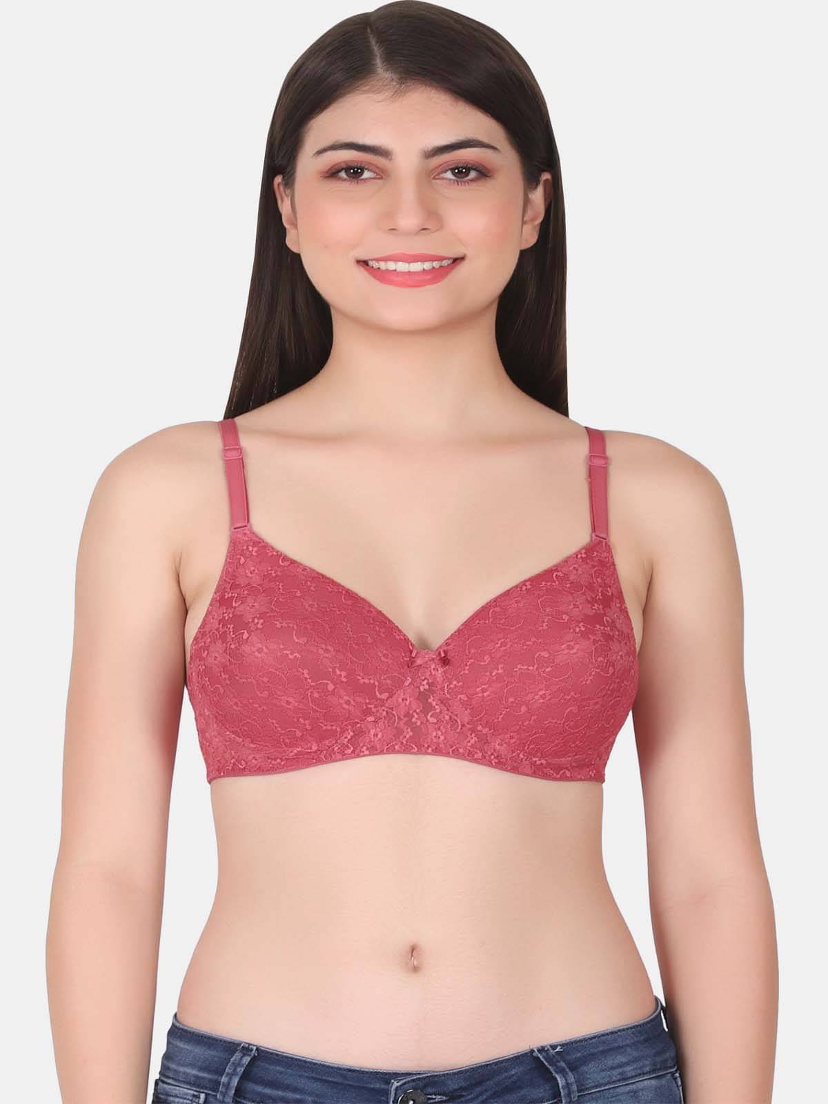 LACYLUXE Net Lightly Padded Women's T-Shirt Bra ( Maroon ) LACYLUXE Net Lightly Padded Women's T-Shirt Bra ( Maroon )