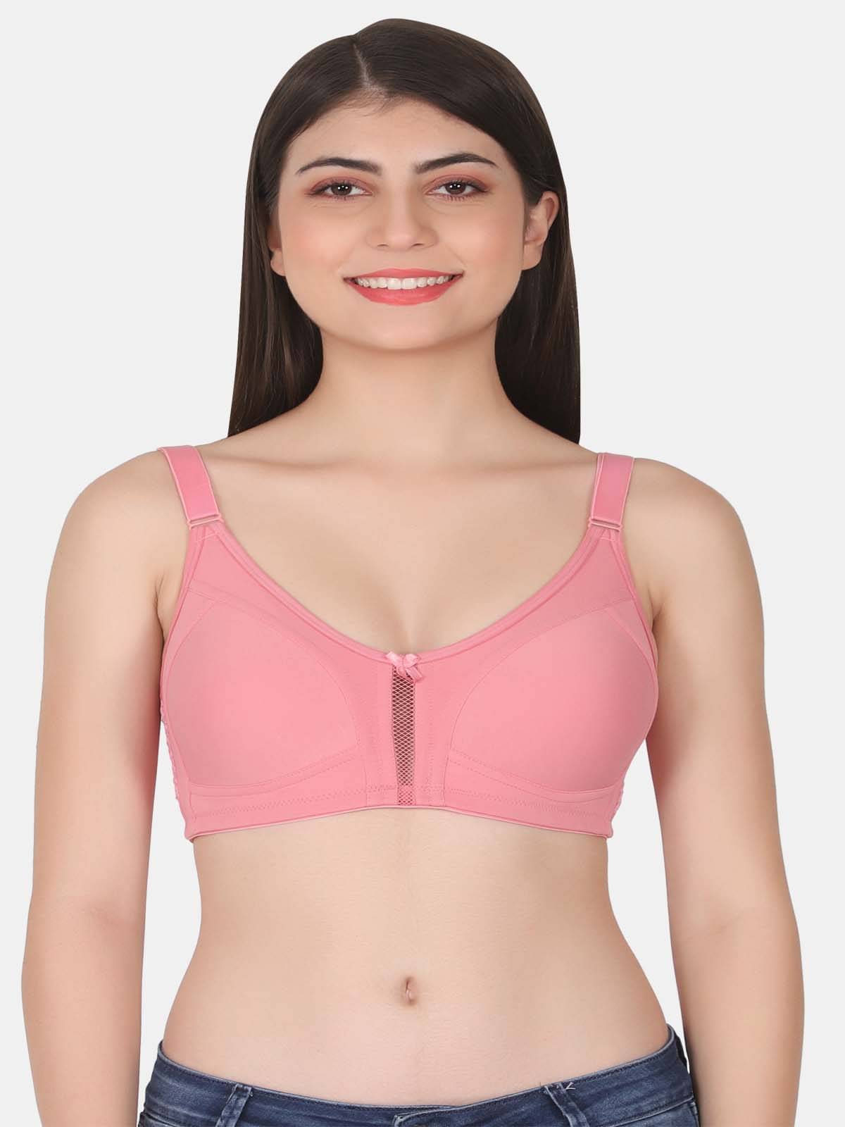 LACYLUXE Cotton Blend Lightly Padded Women's Minimizer Bra ( Peach ) LACYLUXE Cotton Blend Lightly Padded Women's Minimizer Bra ( Peach )
