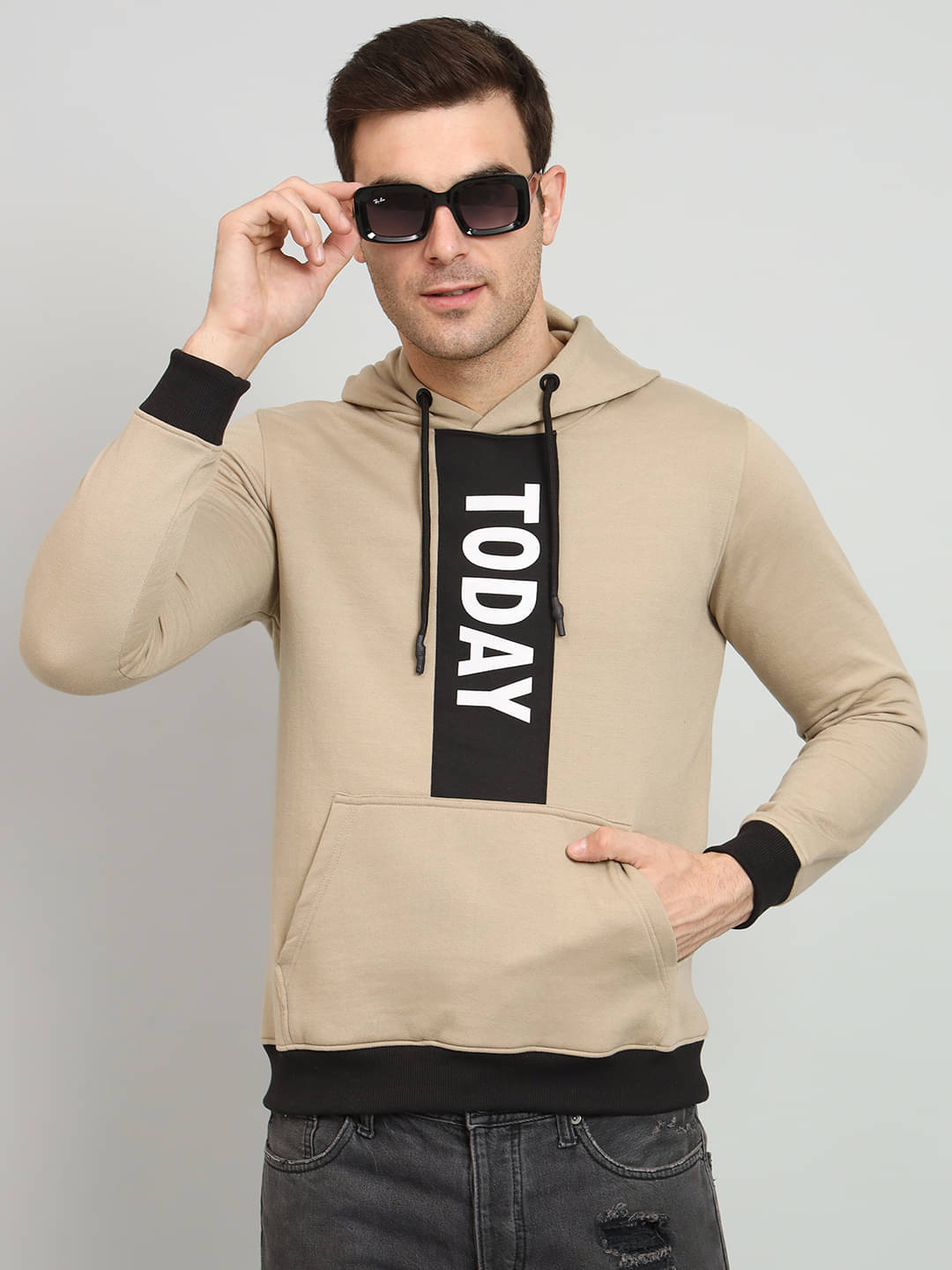 OGEN Cotton Blend Hooded Men's Sweatshirt - Beige ( Pack of 1 ) OGEN Cotton Blend Hooded Men's Sweatshirt - Beige ( Pack of 1 )
