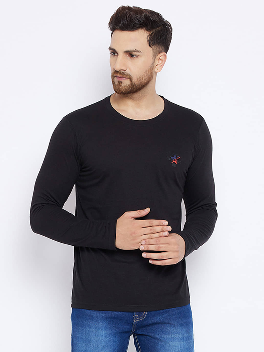 The Million Club Pack of 1 Polyester Regular Fit Men's T-Shirt ( Black )