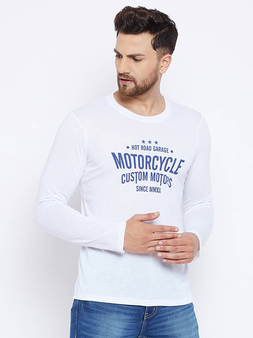 The Million Club Pack of 1 Polyester Regular Fit Men's T-Shirt ( White )
