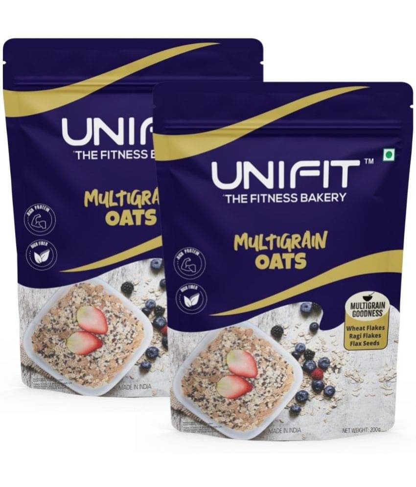 UNIFIT Multigrain Oats Breakfast High Protein Oats 200 gm Pack of 2 UNIFIT Multigrain Oats Breakfast High Protein Oats 200 gm Pack of 2