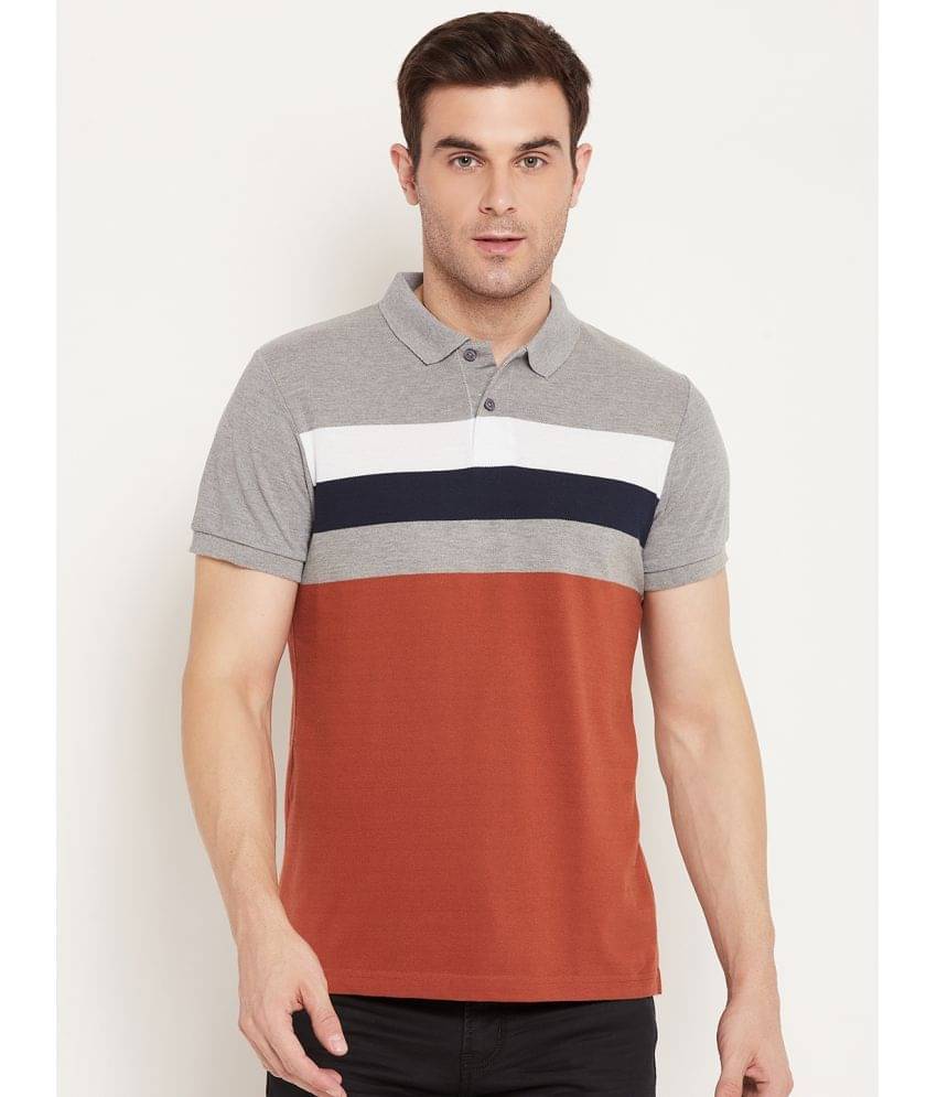     			AUSTIN WOOD Cotton Blend Regular Fit Striped Half Sleeves Men's Polo T Shirt - Multicolor ( Pack of 1 )