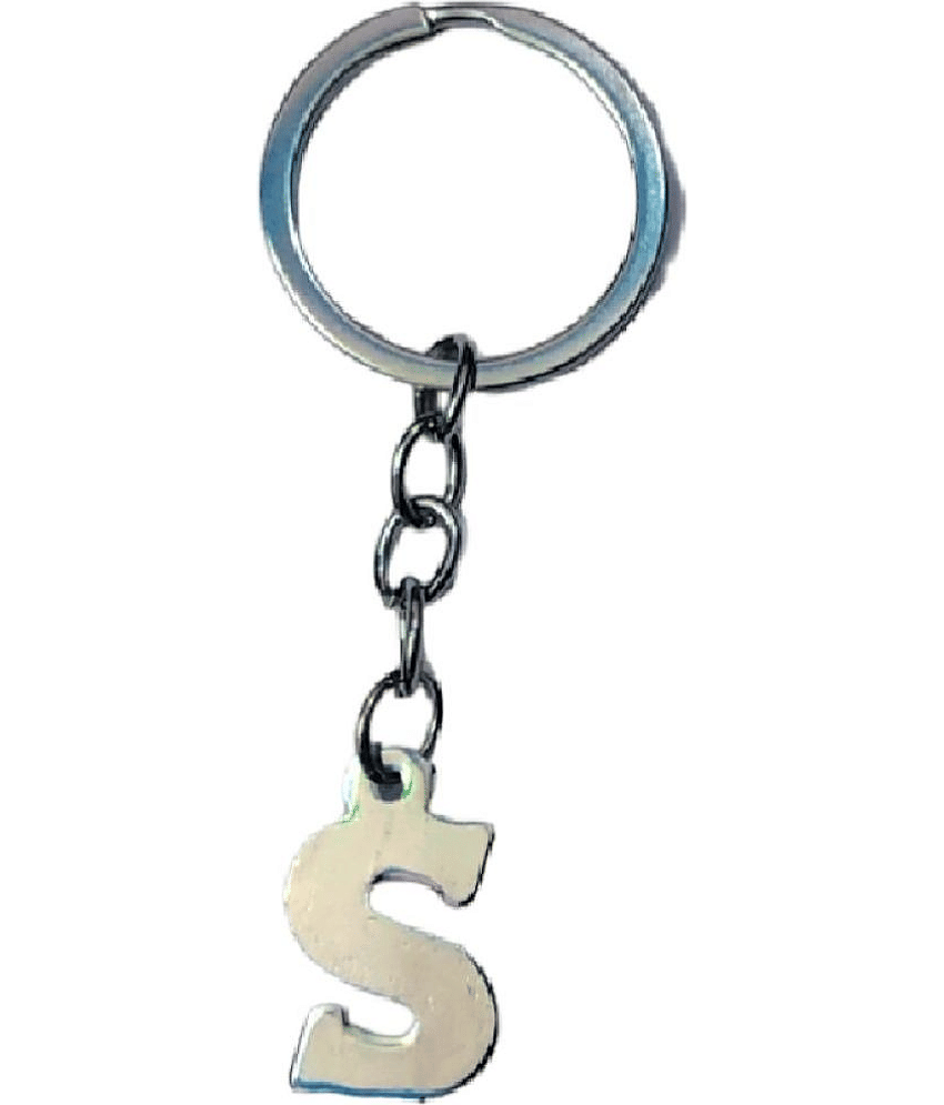 Americ Style - Silver Men's Alphabet Keychain ( Pack of 7 )