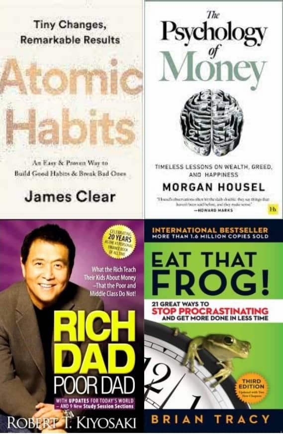 Atomic Habits + The Psychology of Money + Rich Dad Poor Dad + Eat That Frog ! - Stationery | Buy online on ZillyBuy