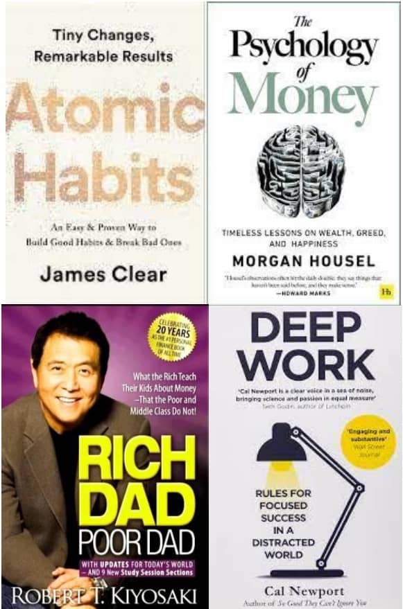 Atomic Habits + The Psychology of Money + Rich Dad Poor Dad + Deep Work - Stationery | Buy online on ZillyBuy