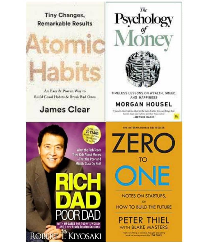 Atomic Habits + The Psychology of Money + Rich Dad Poor Dad + Zero To One - Stationery | Buy online on ZillyBuy