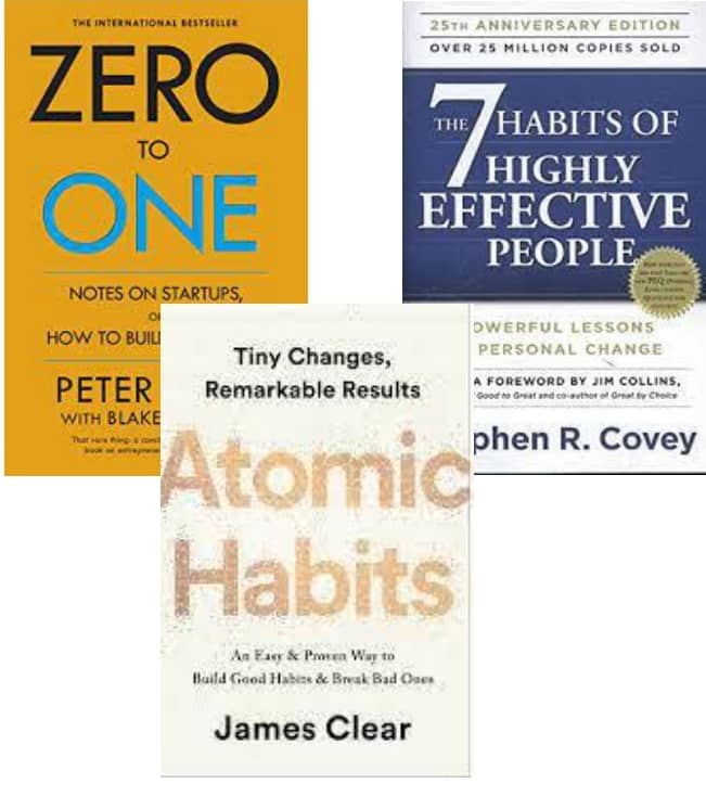 Atomic Habits + Zero To One + The 7 Habits Of Highly Effective People - Stationery | Buy online on ZillyBuy