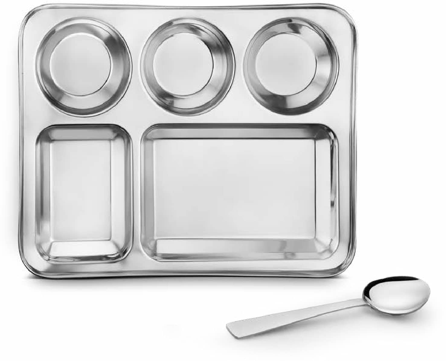 Classic Essentials 1 Pcs Stainless Steel Silver Partition Plate