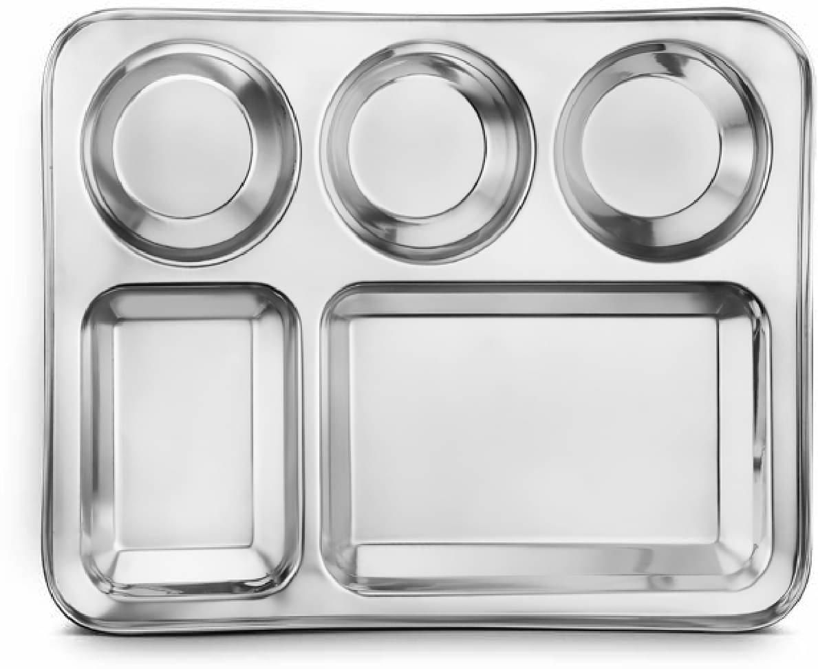 Classic Essentials 1 Pcs Stainless Steel Silver Partition Plate Classic Essentials 1 Pcs Stainless Steel Silver Partition Plate