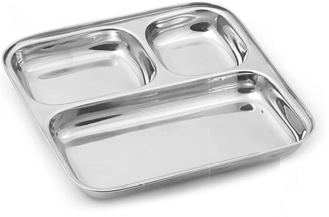 Classic Essentials 1 Pcs Stainless Steel Silver Partition Plate