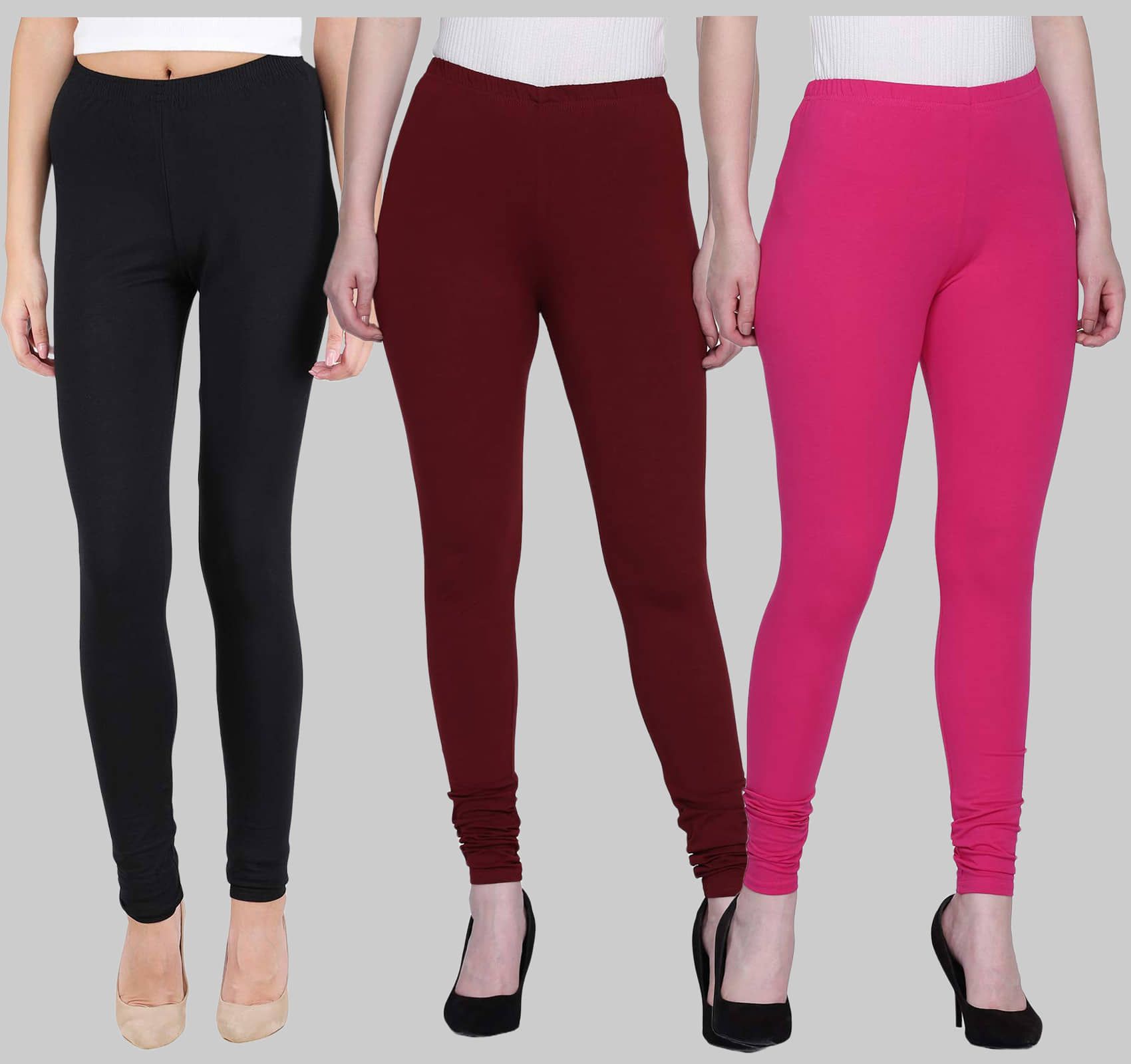 FnMe - Multicolor Lycra Women's Leggings ( Pack of 3 )