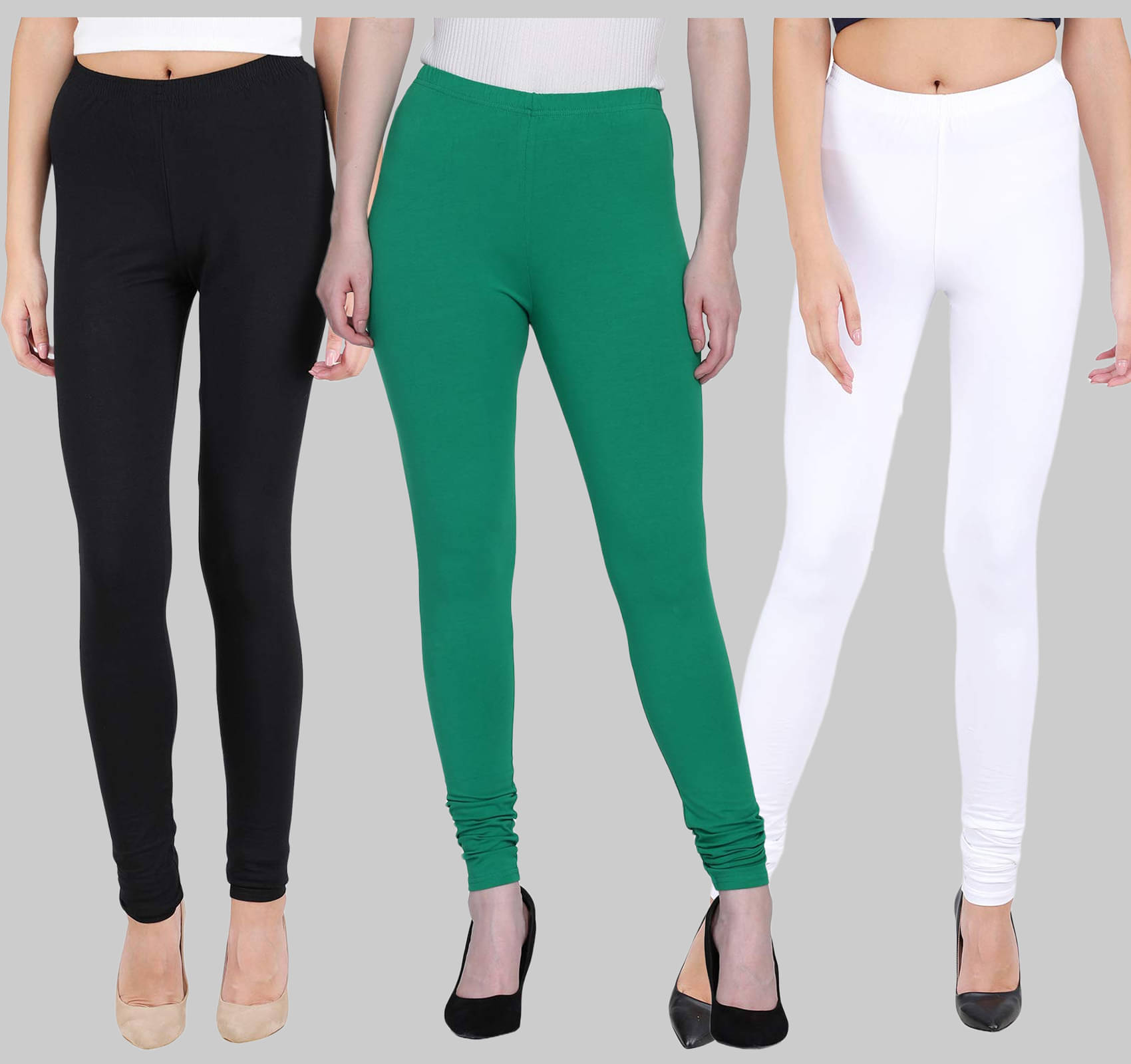     			FnMe - Multicolor Lycra Women's Leggings ( Pack of 3 )