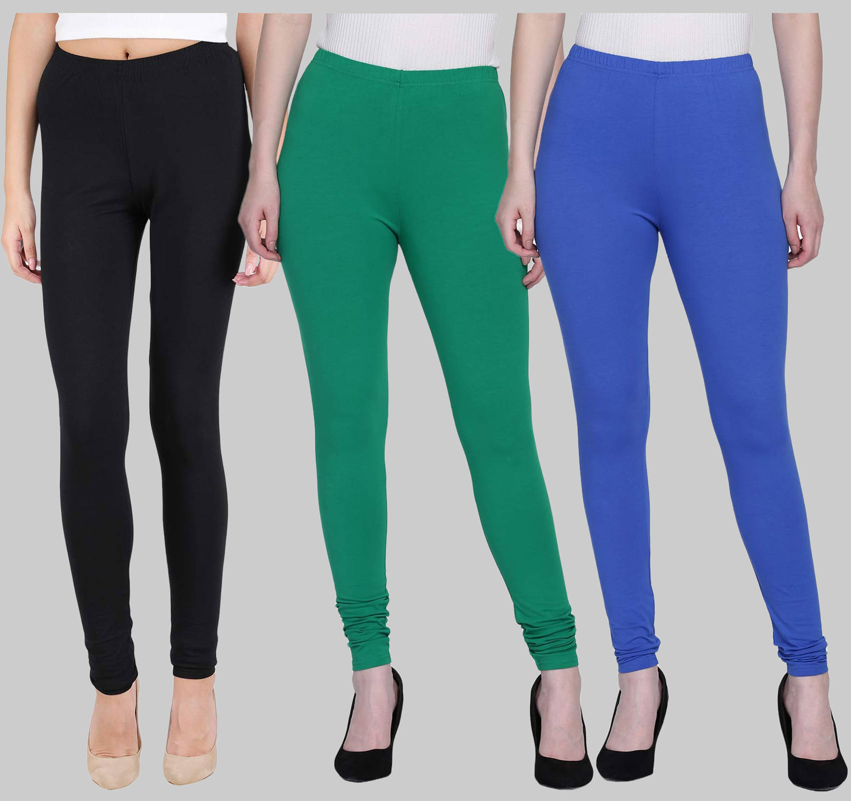     			FnMe - Multicolor Lycra Women's Leggings ( Pack of 3 )