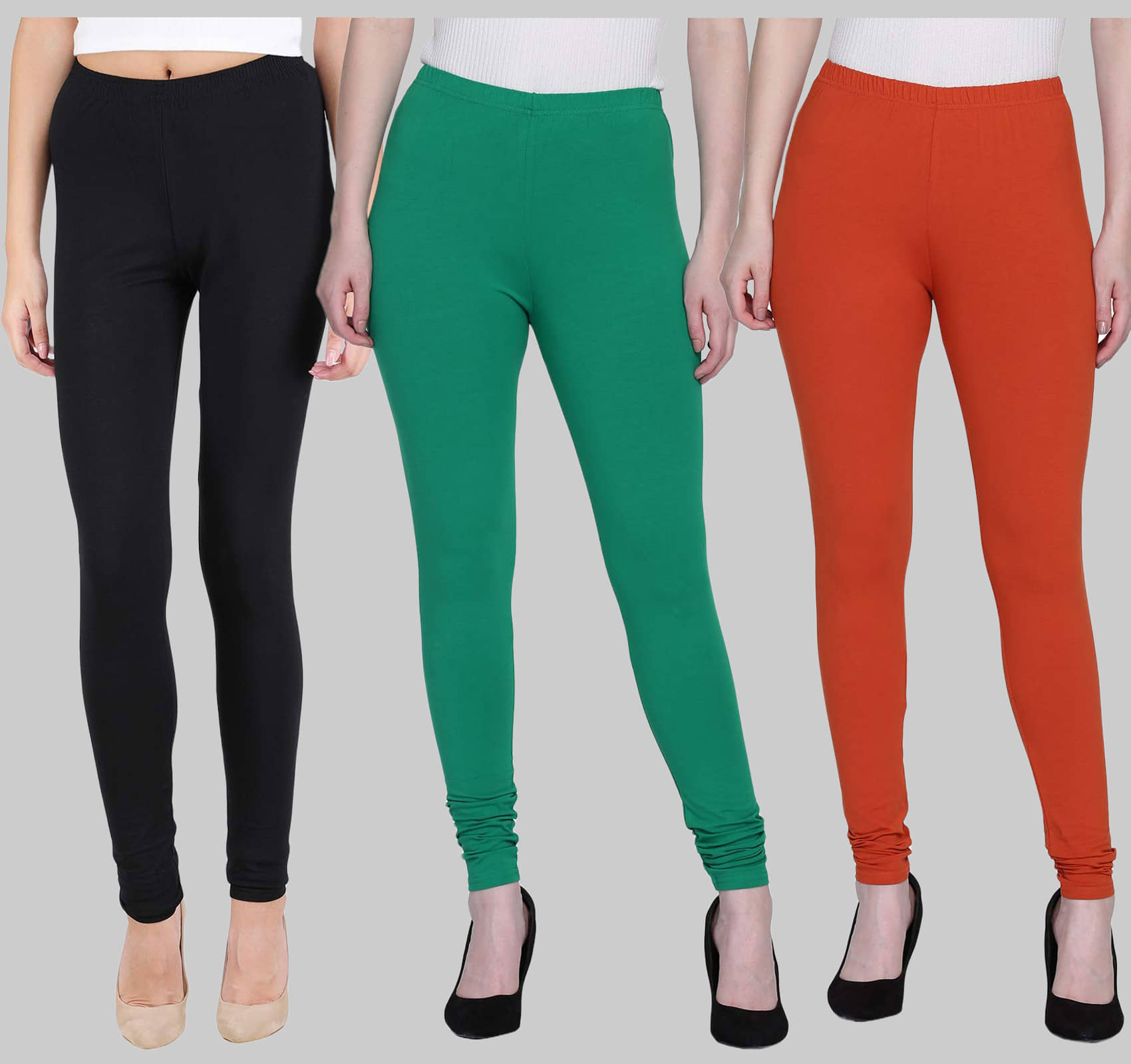FnMe - Multicolor Lycra Women's Leggings ( Pack of 3 )