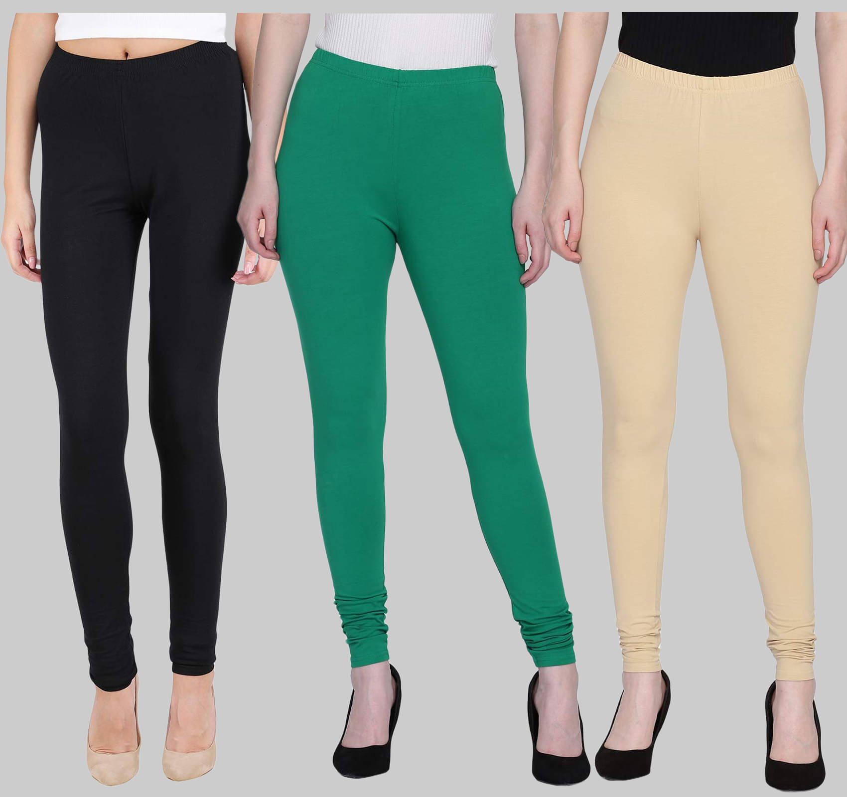    			FnMe - Multicolor Lycra Women's Leggings ( Pack of 3 )