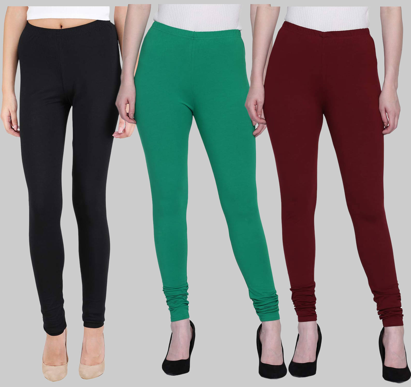     			FnMe - Multicolor Lycra Women's Leggings ( Pack of 3 )
