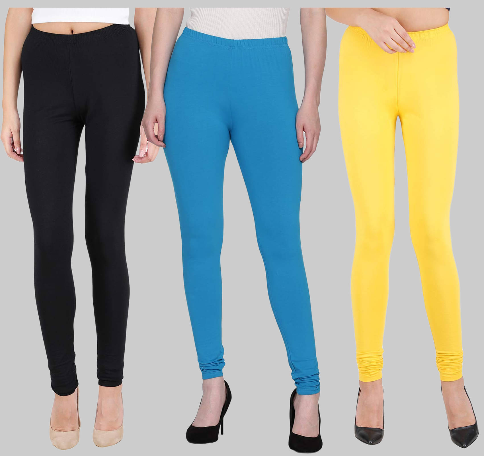     			FnMe - Multicolor Lycra Women's Leggings ( Pack of 3 )