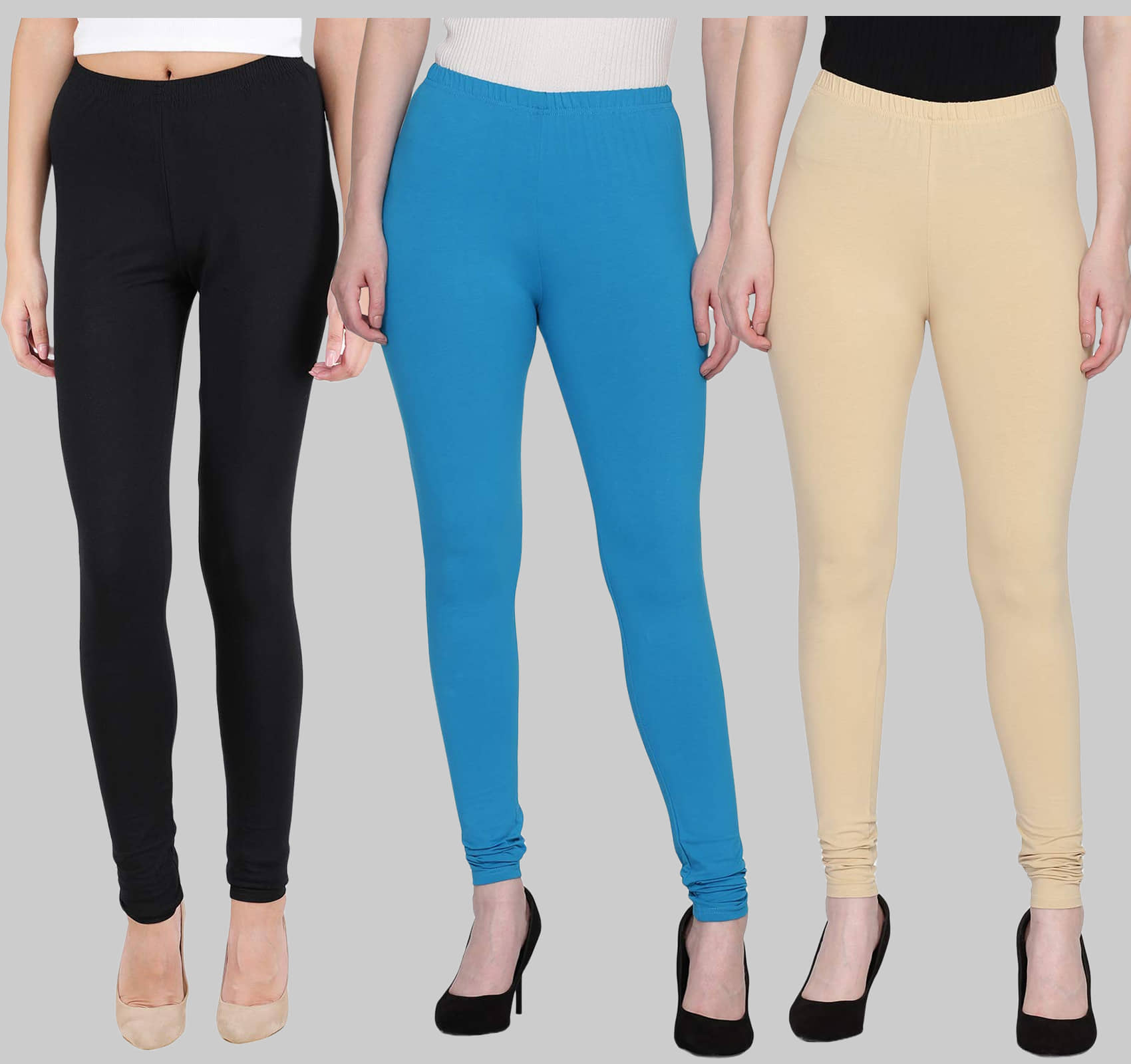 FnMe - Multicolor Lycra Women's Leggings ( Pack of 3 )