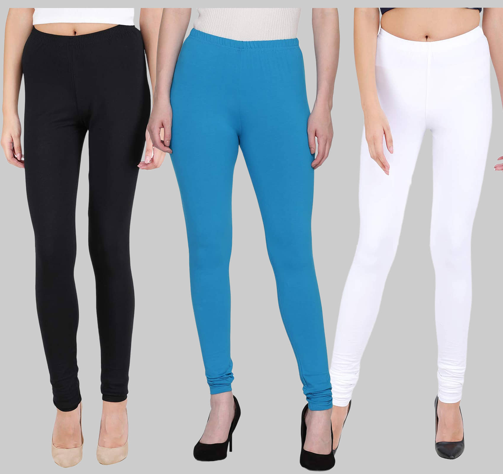 FnMe - Multicolor Lycra Women's Leggings ( Pack of 3 )