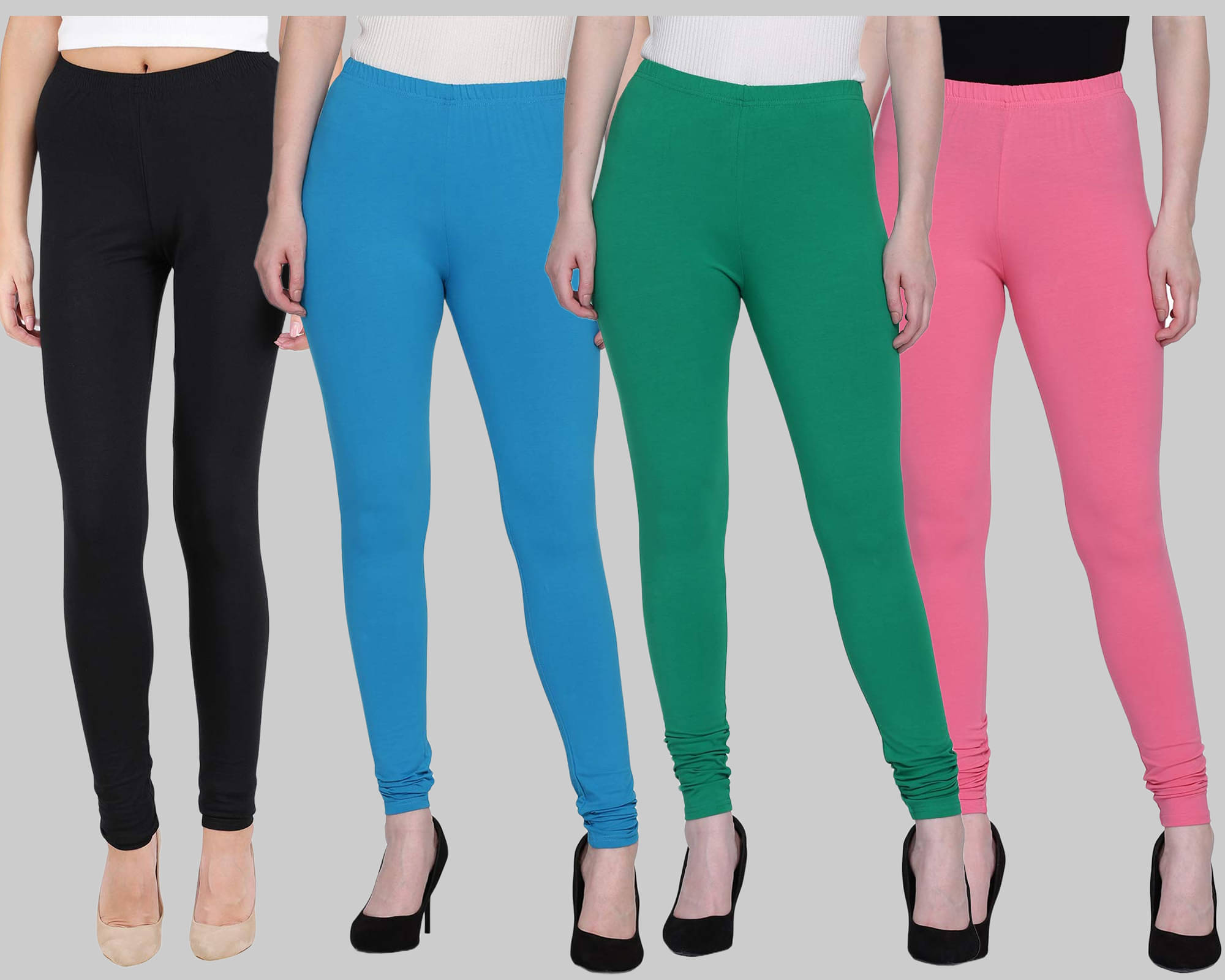     			FnMe - Multicolor Lycra Women's Leggings ( Pack of 4 )