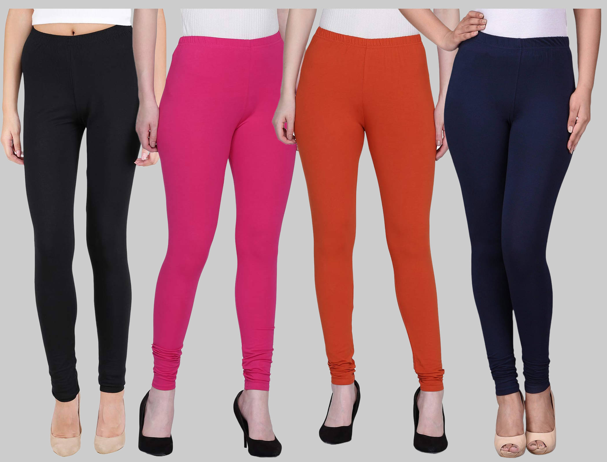    			FnMe - Multicolor Lycra Women's Leggings ( Pack of 4 )
